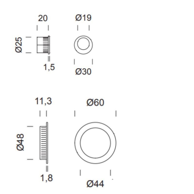 Set de coquilles à encastrer Dnd SD501 OBN finition blanc