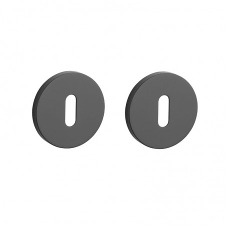 Paar zwarte Aprile ronde sleutelplaatjes Ø 52x7mm