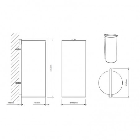 Afvalbak Bin 4 white matt
