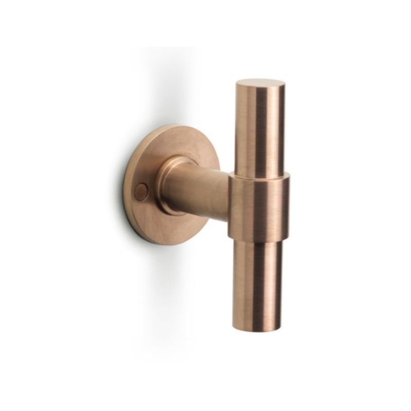 Poignée de porte PBT20/50 sur rosaces ONE PVD light bronze Formani