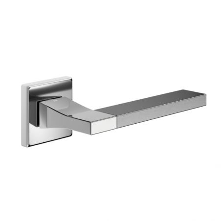 Poignée de porte chrome poli / satiné CHANGE B 02 carré