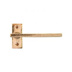 Paire de poignées de porte PH2017 sur rosace rectangulaire bronze brut poli Dauby