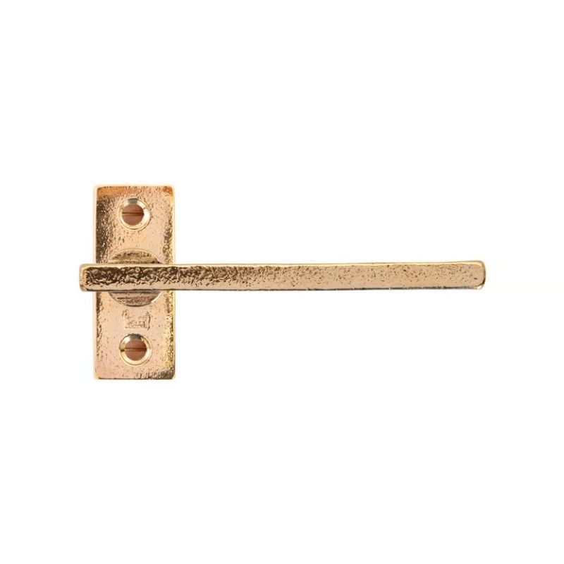 Paire de poignées de porte PH2017 sur rosace rectangulaire bronze brut poli Dauby