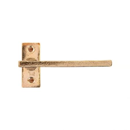 Paire de poignées de porte PH2017 sur rosace rectangulaire bronze brut poli Dauby
