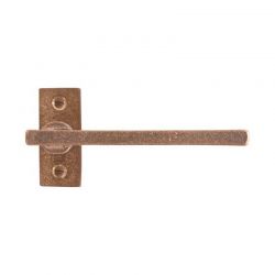 Paire de poignées de porte PH2017 sur rosace rectangulaire bronze brut Dauby