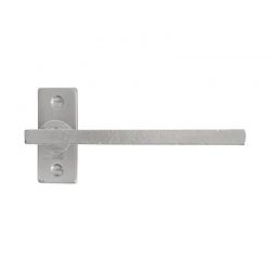 Paire de poignées de porte PH2017 sur rosace rectangulaire bronze blanc satiné Dauby