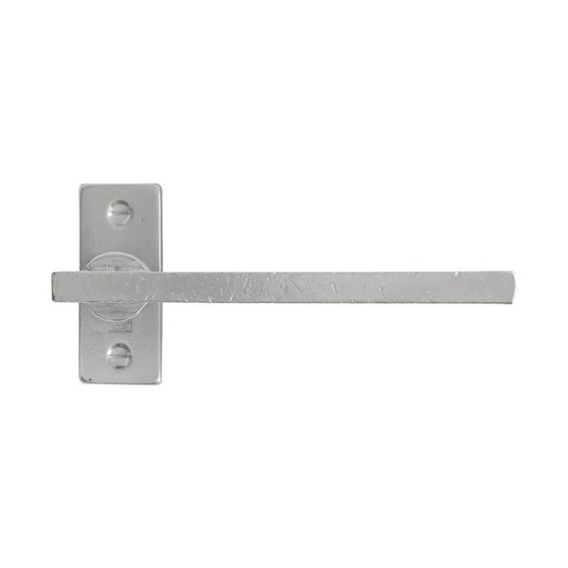 Paire de poignées de porte PH2017 sur rosace rectangulaire bronze blanc satiné Dauby
