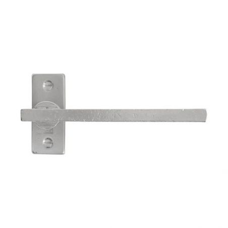 Paire de poignées de porte PH2017 sur rosace rectangulaire bronze blanc satiné Dauby