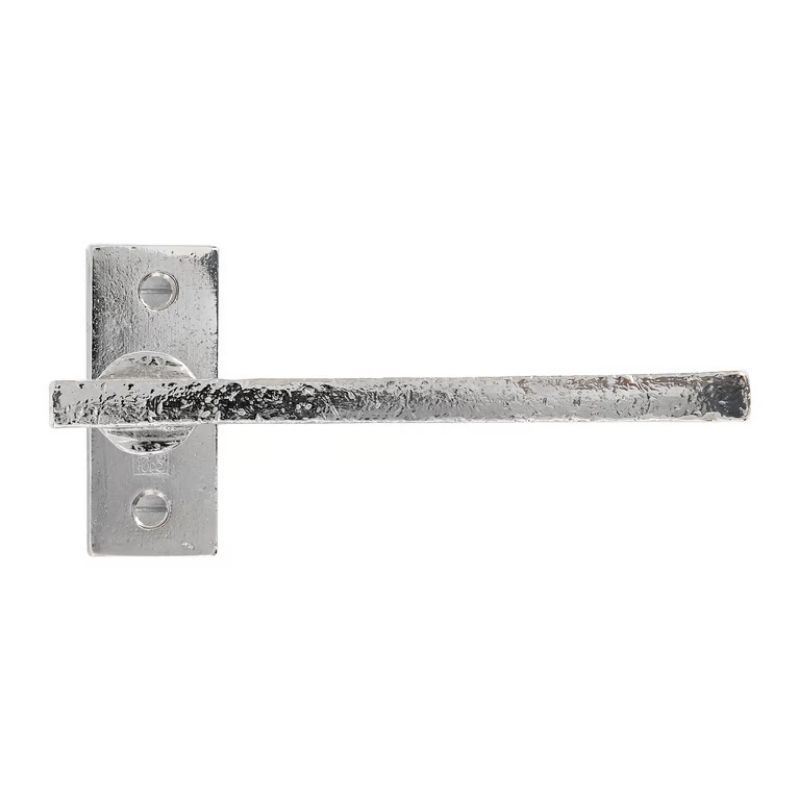 Paire de poignées de porte PH2017 sur rosace rectangulaire bronze blanc Dauby
