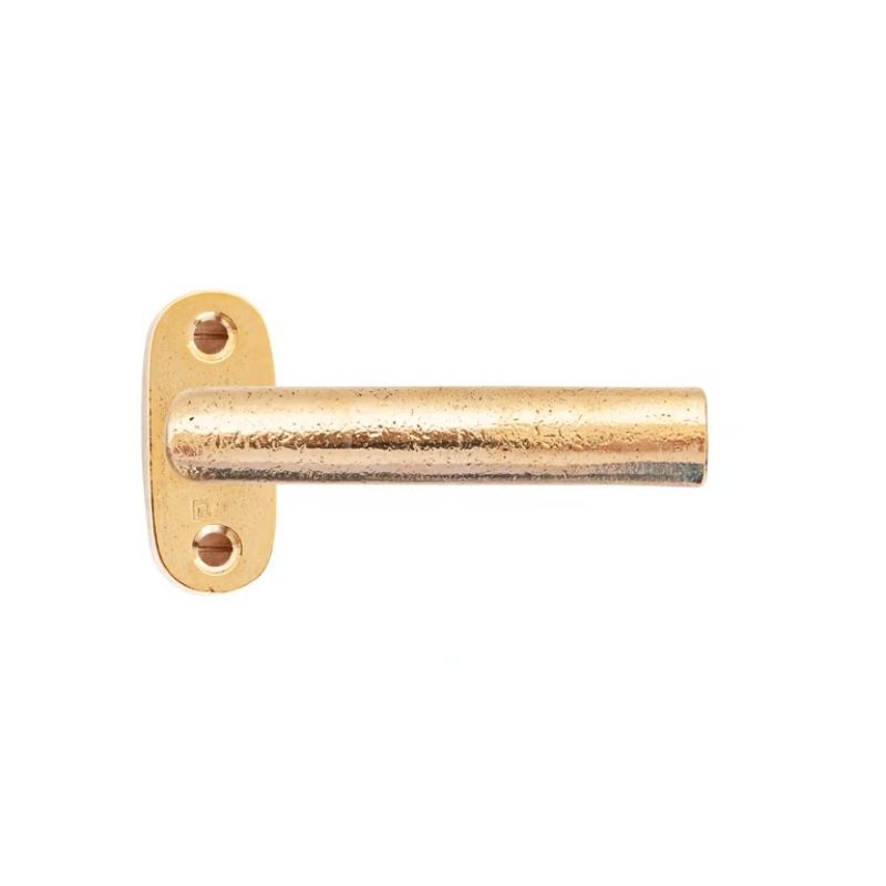 Paire de poignées de porte PH1930 sur rosace ovale bronze brut poli Dauby