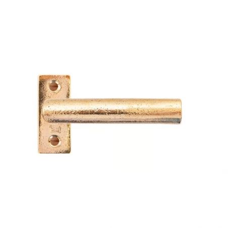Paire de poignées de porte PH1930 sur rosace rectangulaire bronze brut poli Dauby