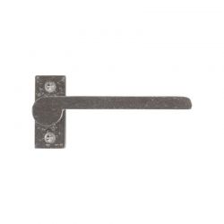 Poignée de porte PH1928 sur rosace rectangulaire métal brut Dauby