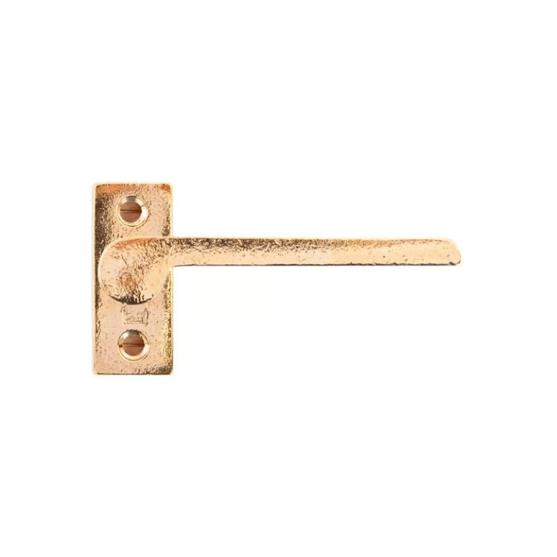 Paire de poignées de porte PH1928 sur rosace rectangulaire bronze brut poli Dauby