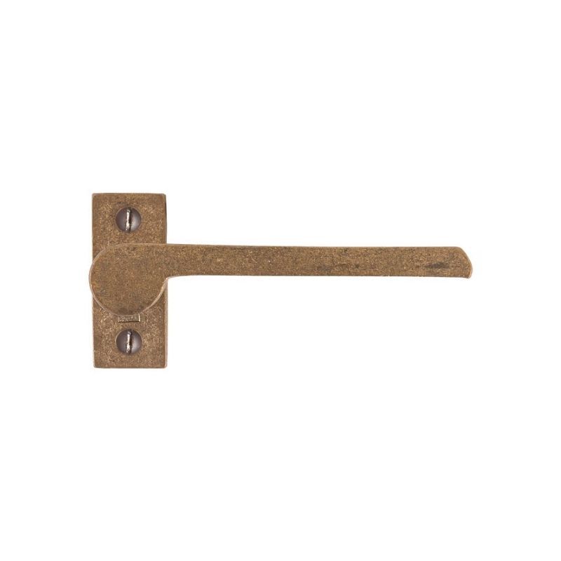Paire de poignées de porte PH1928 sur rosace rectangulaire bronze brut Dauby