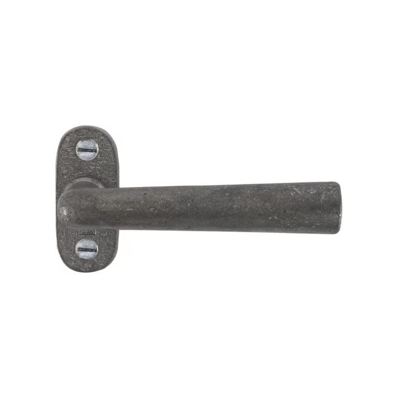 Paire de poignées de porte PH1925+ sur rosace ovale métal brut Dauby