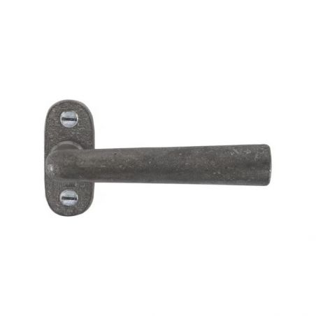 Paire de poignées de porte PH1925+ sur rosace ovale métal brut Dauby