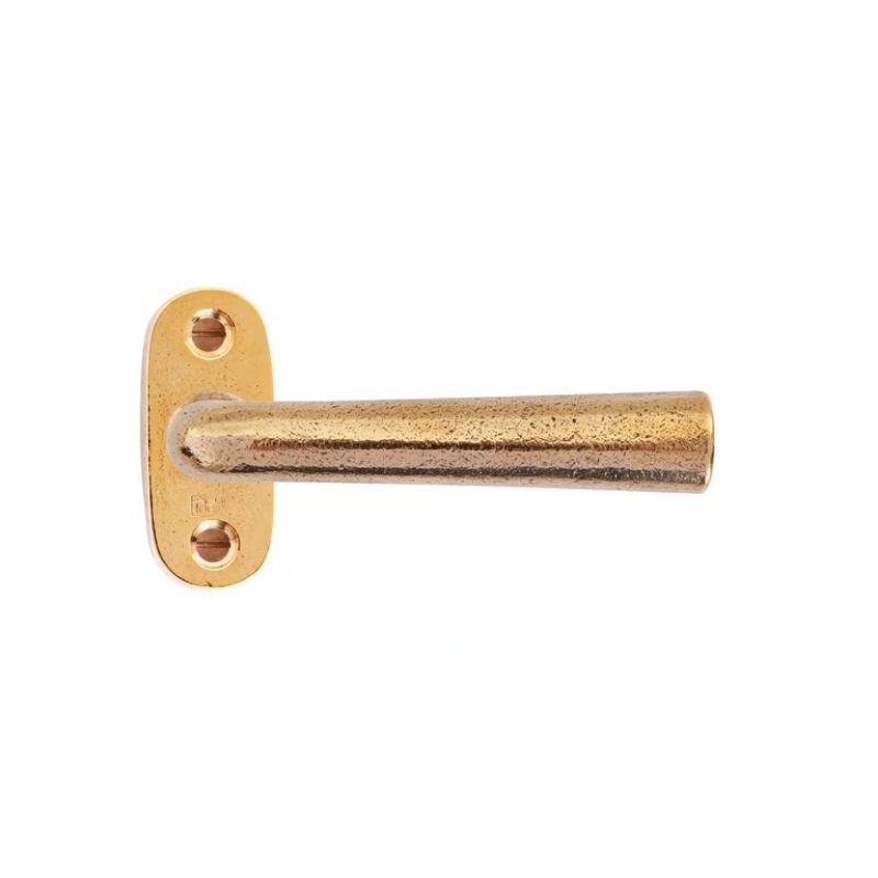 Paire de poignées de porte PH1925+ sur rosace ovale bronze brut poli Dauby