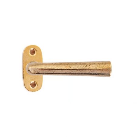 Paire de poignées de porte PH1925+ sur rosace ovale bronze brut poli Dauby