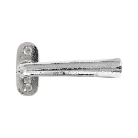 Paire de poignées de porte PH1925+ sur rosace ovale bronze blanc Dauby