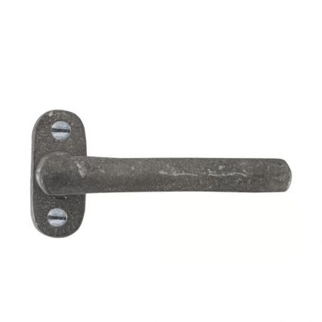 Paire de poignées de porte PH1920 sur rosace ovale métal brut Dauby