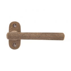 Poignée de porte PH1920 sur rosace ovale bronze brut Dauby
