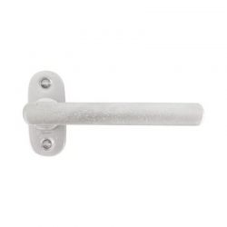 Poignée de porte PH1920 sur rosace ovale bronze blanc satiné Dauby