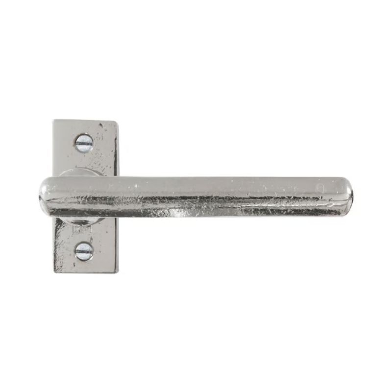 Paire de poignées de porte PH1920 sur rosace rectangulaire bronze blanc Dauby