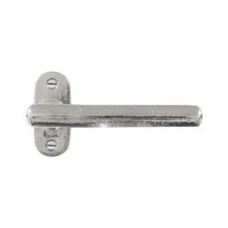 Poignée de porte PH1920 sur rosace ovale bronze blanc poli Dauby