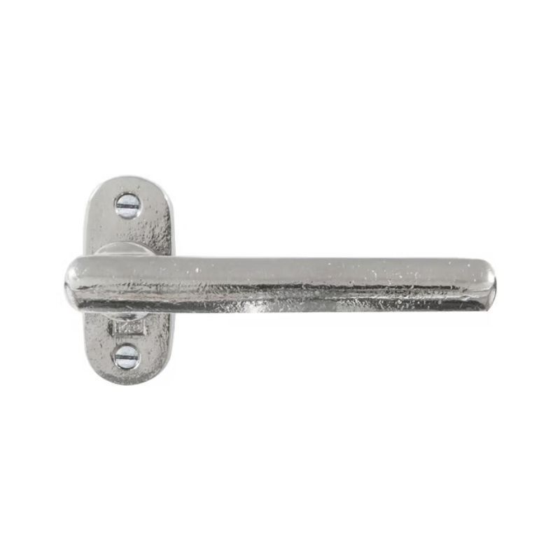 Paire de poignées de porte PH1920 sur rosace ovale bronze blanc Dauby