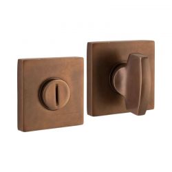 Verrou de toilette Piatto/Bauhaus à fixation invisible 5/8 mm laiton bronze antique Artitec