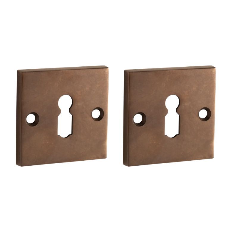Paire de rosaces pour clé L (BB) Bauhaus Style laiton bronze antique Artitec