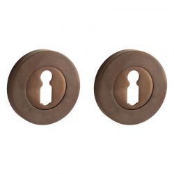 Paire de rosaces pour clé L (BB) Vivo laiton bronze antique Artitec