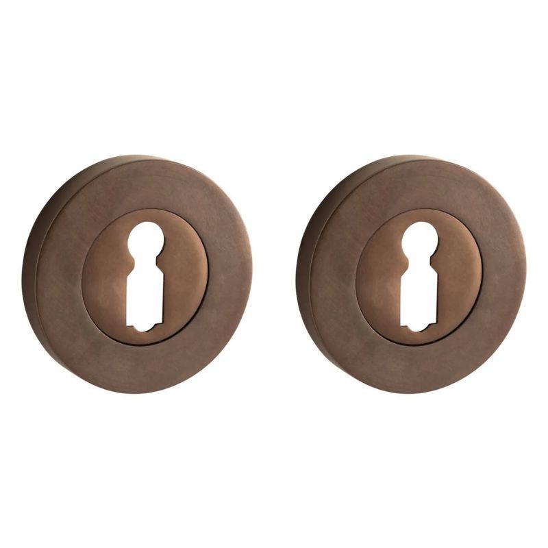 Paire de rosaces pour clé L (BB) Vivo laiton bronze antique Artitec