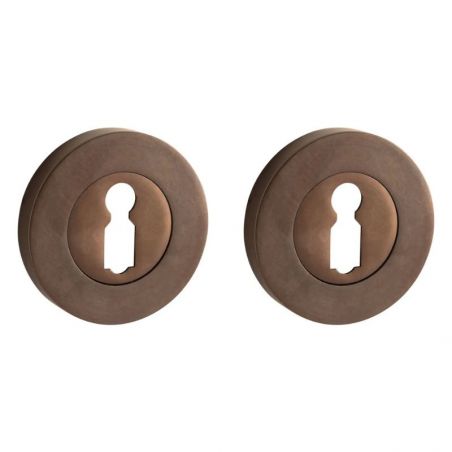 Paire de rosaces pour clé L (BB) Vivo laiton bronze antique Artitec