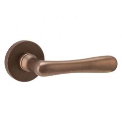 Poignée de porte Linea sur rosace Vivo laiton bronze antique Artitec
