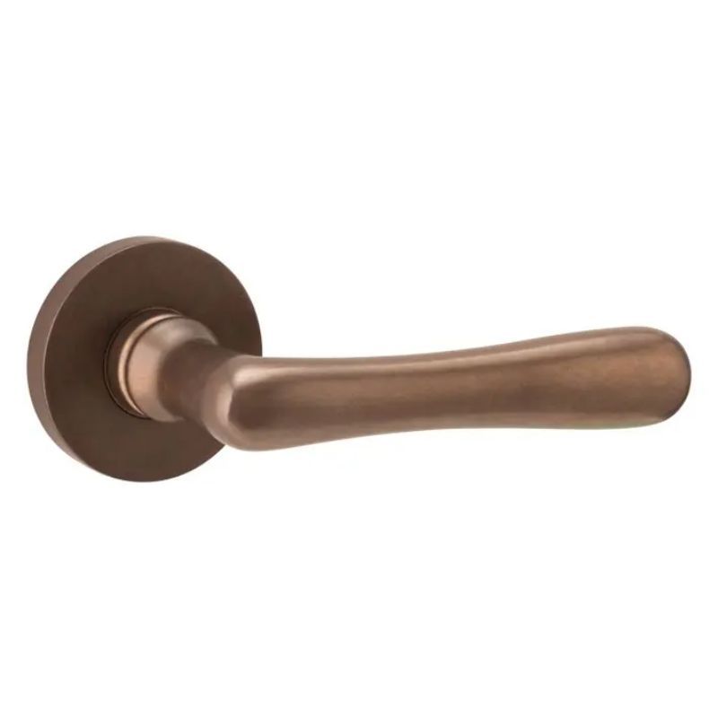 Poignée de porte Linea sur rosace Vivo laiton bronze antique Artitec