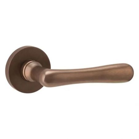 Poignée de porte Linea sur rosace Vivo laiton bronze antique Artitec