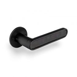 Poignée de porte CAST sur rosace ronde 50F fer vieilli noir Dauby