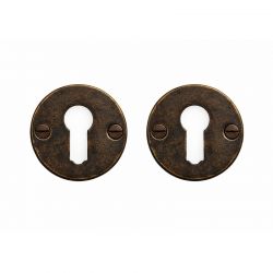 Paire de rosaces pour cylindre 50F bronze foncé Dauby