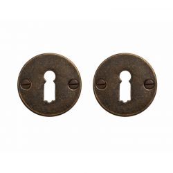 Paire de rosaces pour clé L 50F bronze foncé Dauby
