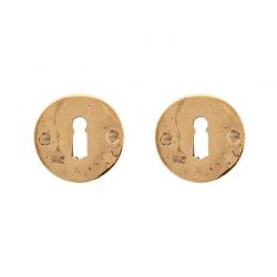 Paire de rosaces pour clé L 50F bronze brut poli Dauby