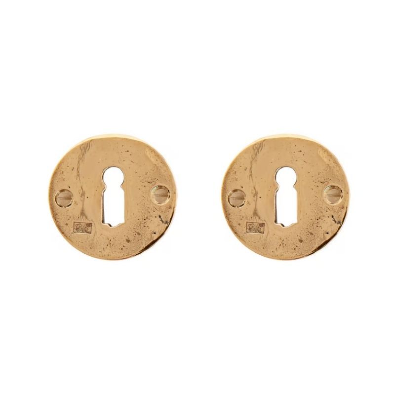 Paire de rosaces pour clé L 50F bronze brut poli Dauby