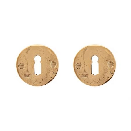 Paire de rosaces pour clé L 50F bronze brut poli Dauby