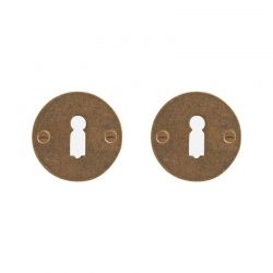 Paire de rosaces pour clé L 50F bronze brut Dauby