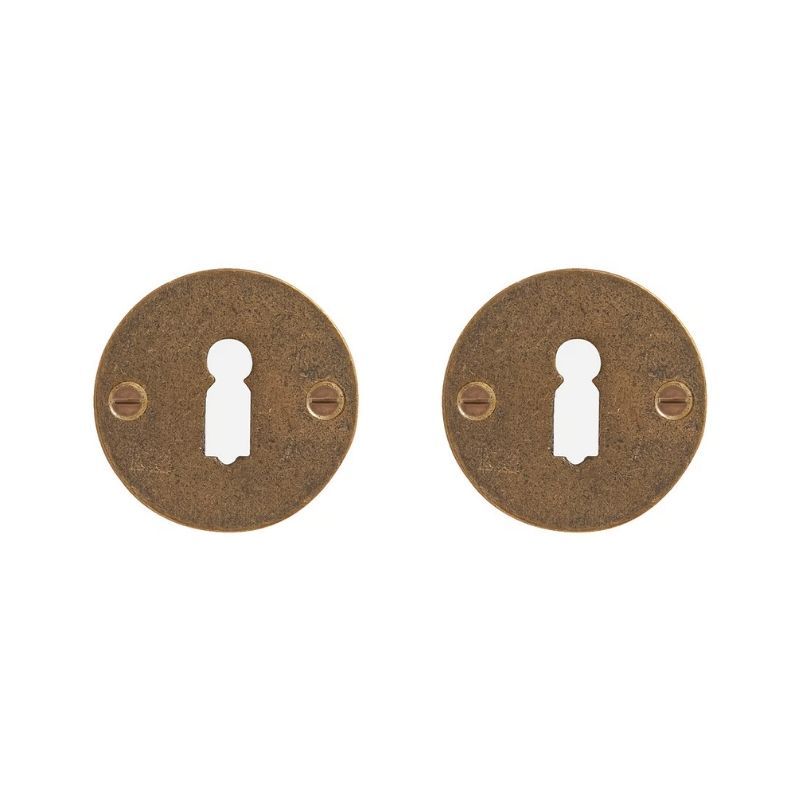 Paire de rosaces pour clé L 50F bronze brut Dauby