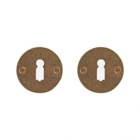 Paire de rosaces pour clé L 50F bronze brut Dauby