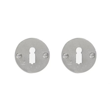 Paire de rosaces pour clé L 50F bronze blanc satiné Dauby