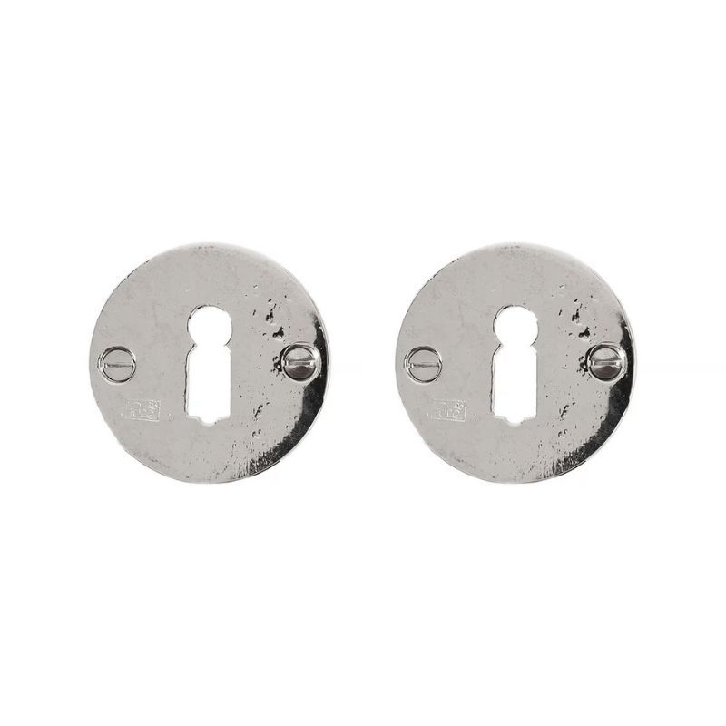 Paire de rosaces pour clé L 50F bronze blanc poli Dauby