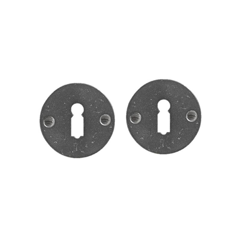 Paire de rosaces pour clé L 50F métal brut Dauby