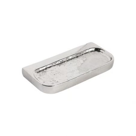 Meubelgreep PLAT 64 mm in gepolijst wit brons Dauby